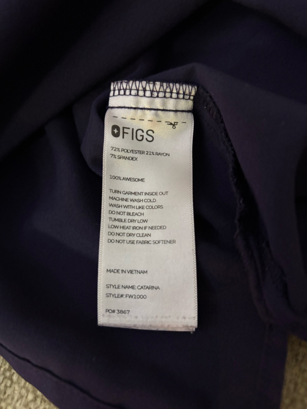 Figs Catarina One Pocket Scrub Top in Limited Edition Purple Jam XS - Picture 5 of 5